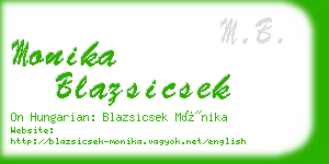 monika blazsicsek business card